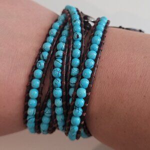 Victoria Emerson Turquoise Beaded Wrap Bracelet